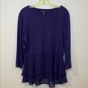 Vera Wang Elegant Purple Layered Blouse